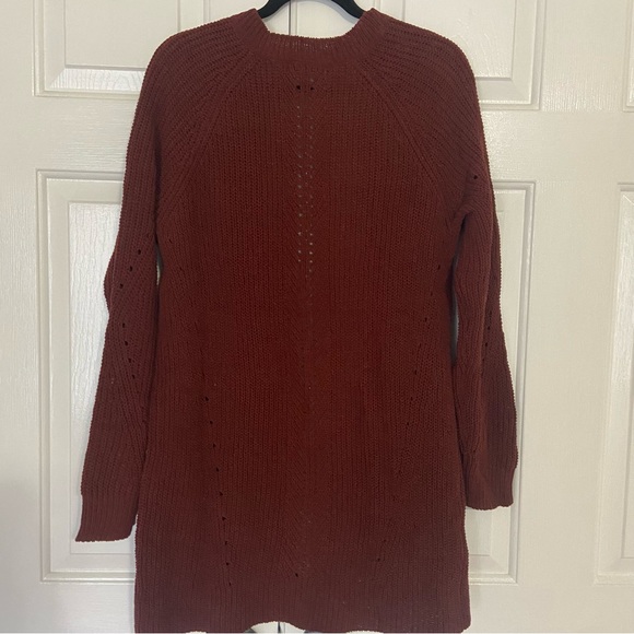 NWOT Stitch Fix Love Ellie Anna Pointelle Detail Cardigan Sweater Rust Medium M - Picture 7 of 8